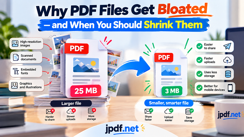 Why PDF Files Get Bloated and When You Should Shrink Them - jpdf.net Why PDF Files Get Bloated and When You Should Shrink Them - jpdf.net
